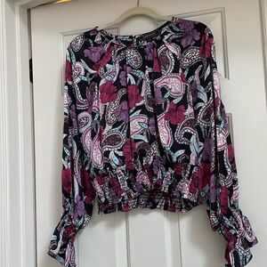 BCBGMAXAZRIA Floral Woven Top L